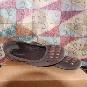 Brown suede Calvin Klein Jeans flats - Size 8